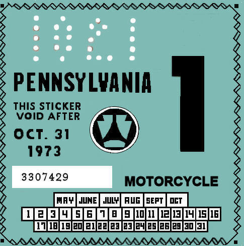 (image for) Pennsylvania 1973 Motorcycle inspection